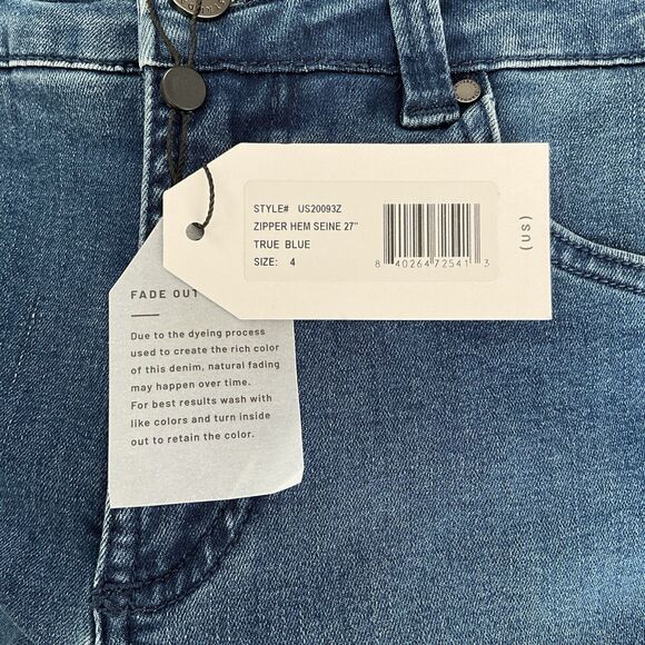Universal Standard Jeans 4 True Blue Zipper Hem Seine Skinny 27” - Picture 8 of 10